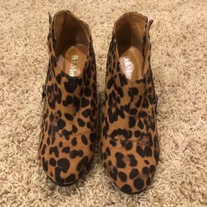 Wedged Leopard / Cheetah Bootie